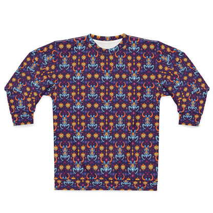 Unisex Sweatshirt (AOP), Taurus, Zodiac, Jewel Pattern