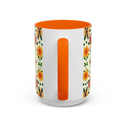 Accent Coffee Mug, Aries, Zodiac, Flower Pattern, (11, 15oz)