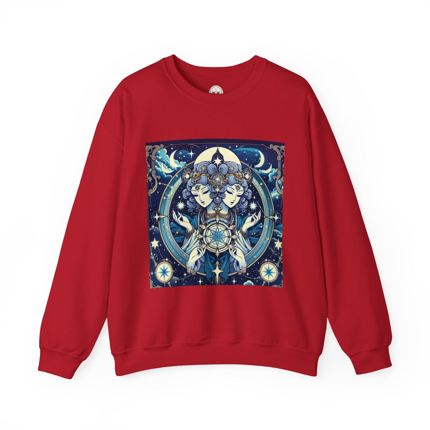 Unisex Heavy Blend™ Crewneck Sweatshirt,Twin Body, Gemini Zodiac Design