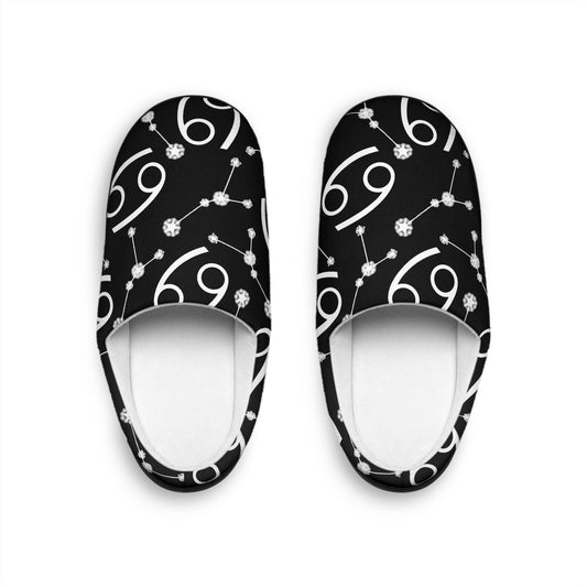 Women's Indoor Slippers, Cancer Zodiac Sign, 100% polyester, Outer-layer and lining