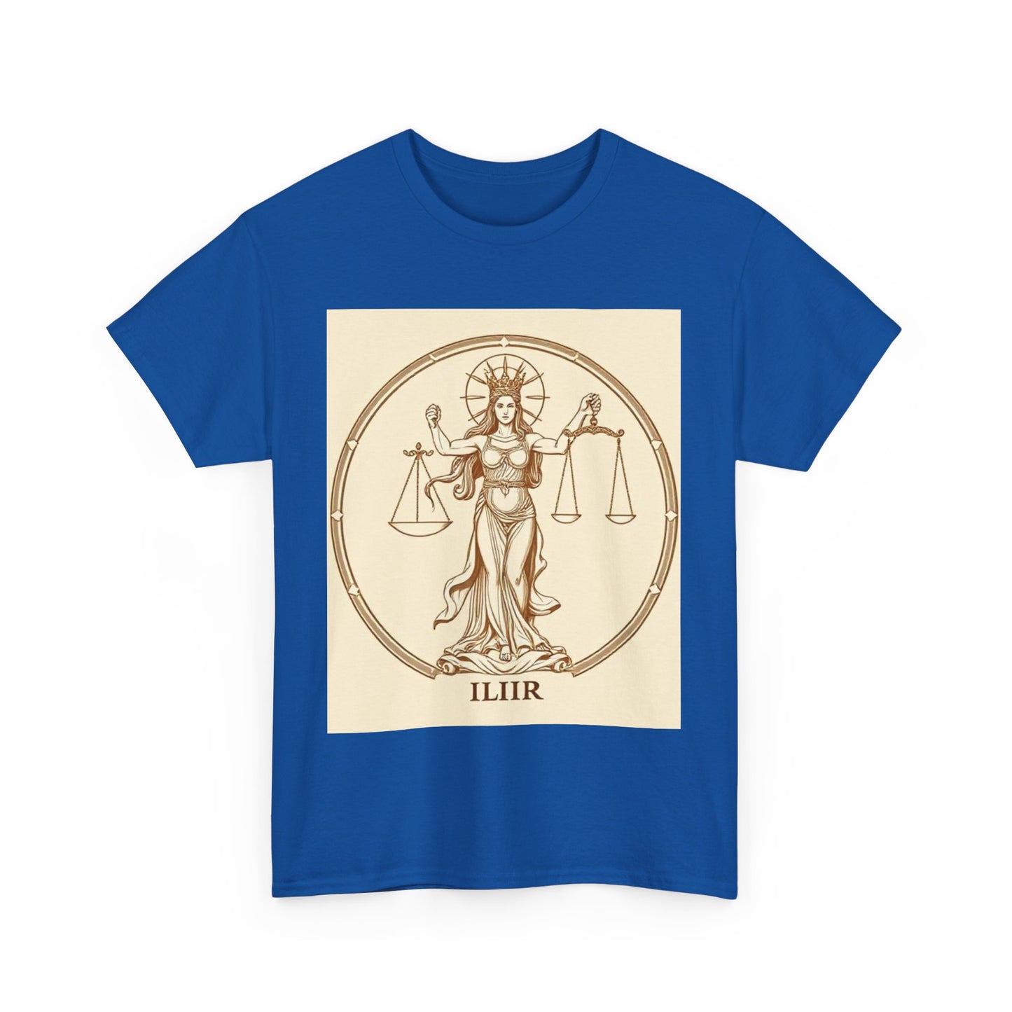 Unisex Heavy Cotton T-Shirt, Libra Goddess, Zodiac Design