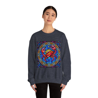 Unisex Heavy Blend™ Crewneck Sweatshirt, Glass 1, Cancer Zodiac Design