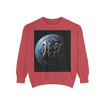 Garment-Dyed Sweatshirt, Unisex, Space Symbol Design, Gemini