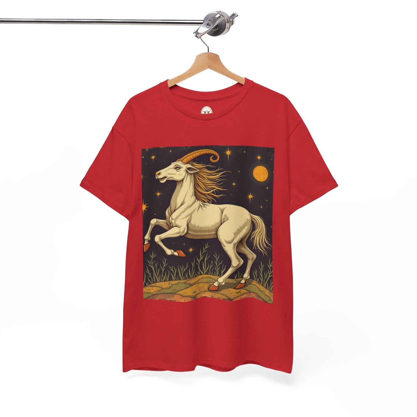 Unisex Heavy Cotton T-Shirt, Aries Animal, Zodiac Design