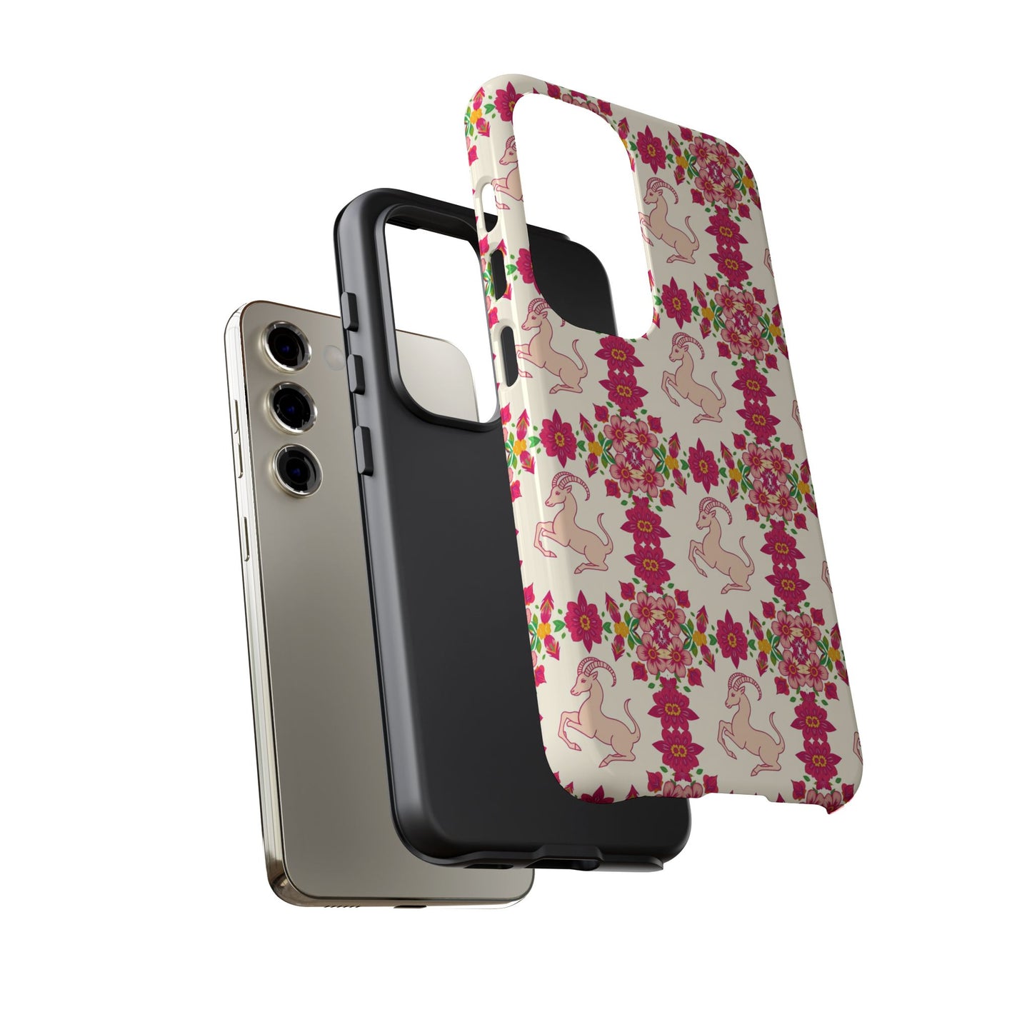 Tough Cases, Capricorn, Zodiac v3, Flower Pattern