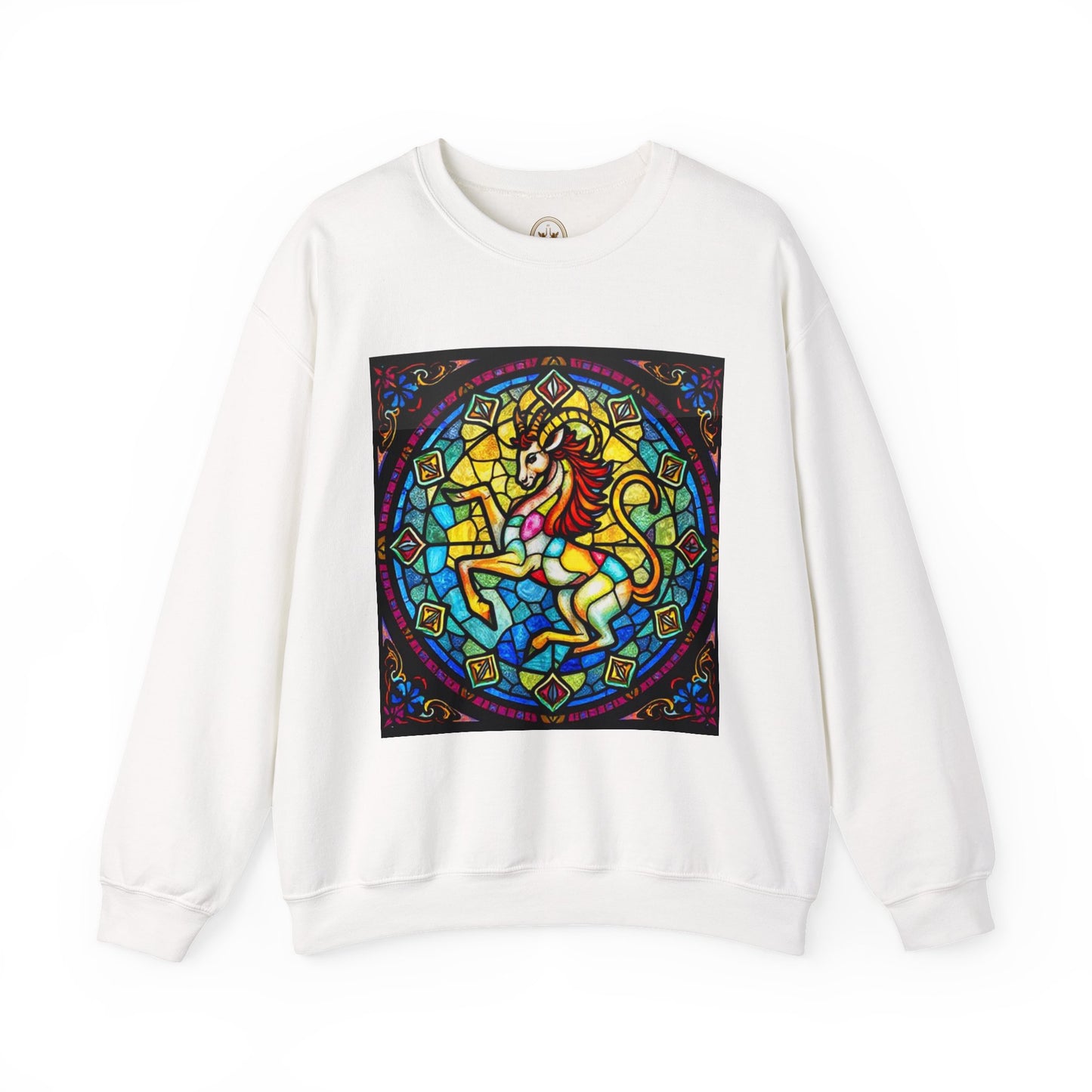 Unisex Heavy Blend™ Crewneck Sweatshirt, Glass, Capricorn Zodiac Design