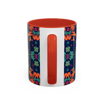 Accent Coffee Mug, Pisces, Zodiac. Flower Pattern, (11, 15oz)