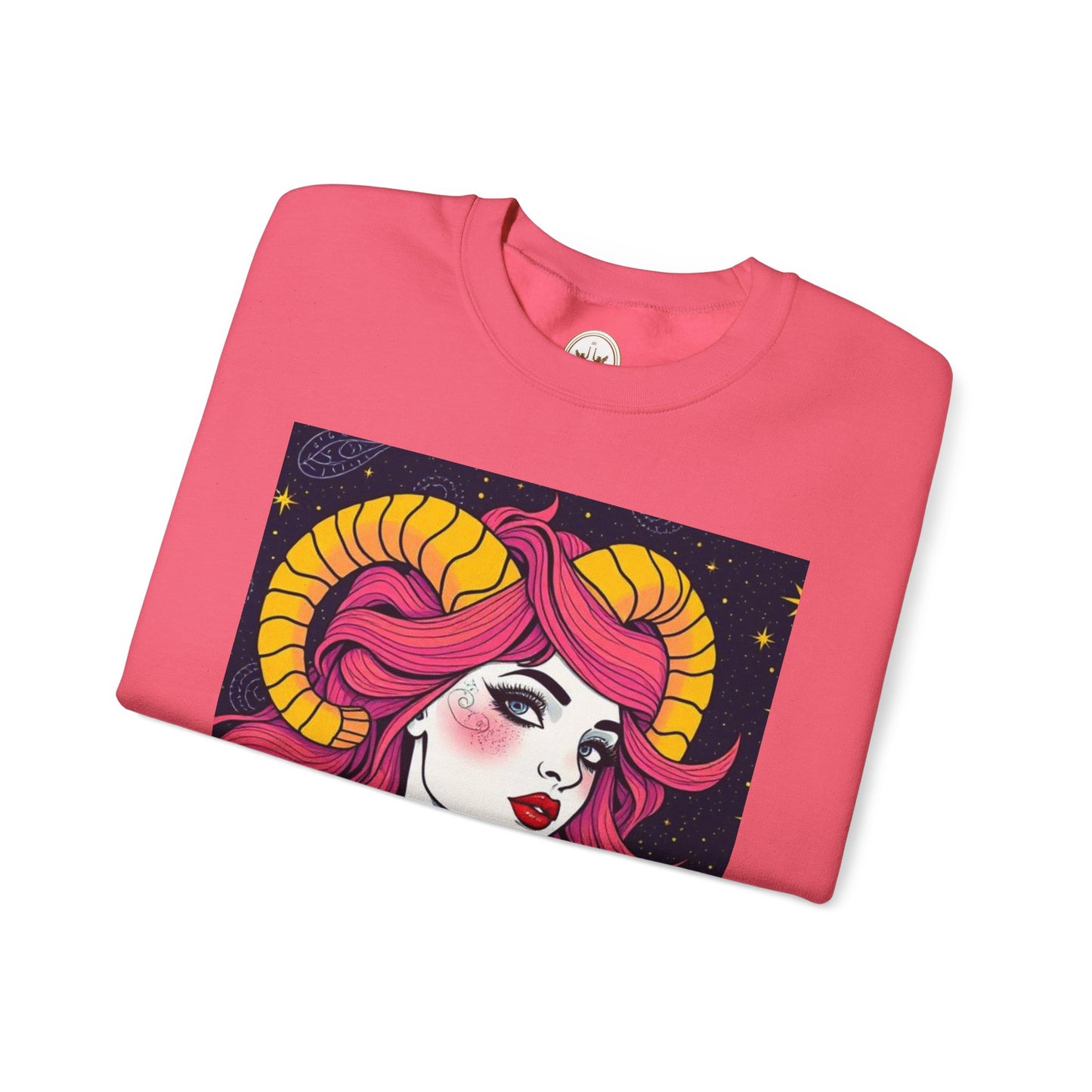 Unisex Heavy Blend™ Crewneck Sweatshirt, Aries, Zodiac, Sexy Pattern