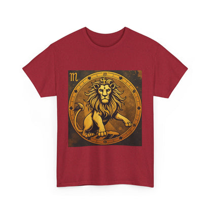 Unisex Heavy Cotton T-Shirt, Gold Lion v1, Leo Zodiac Design