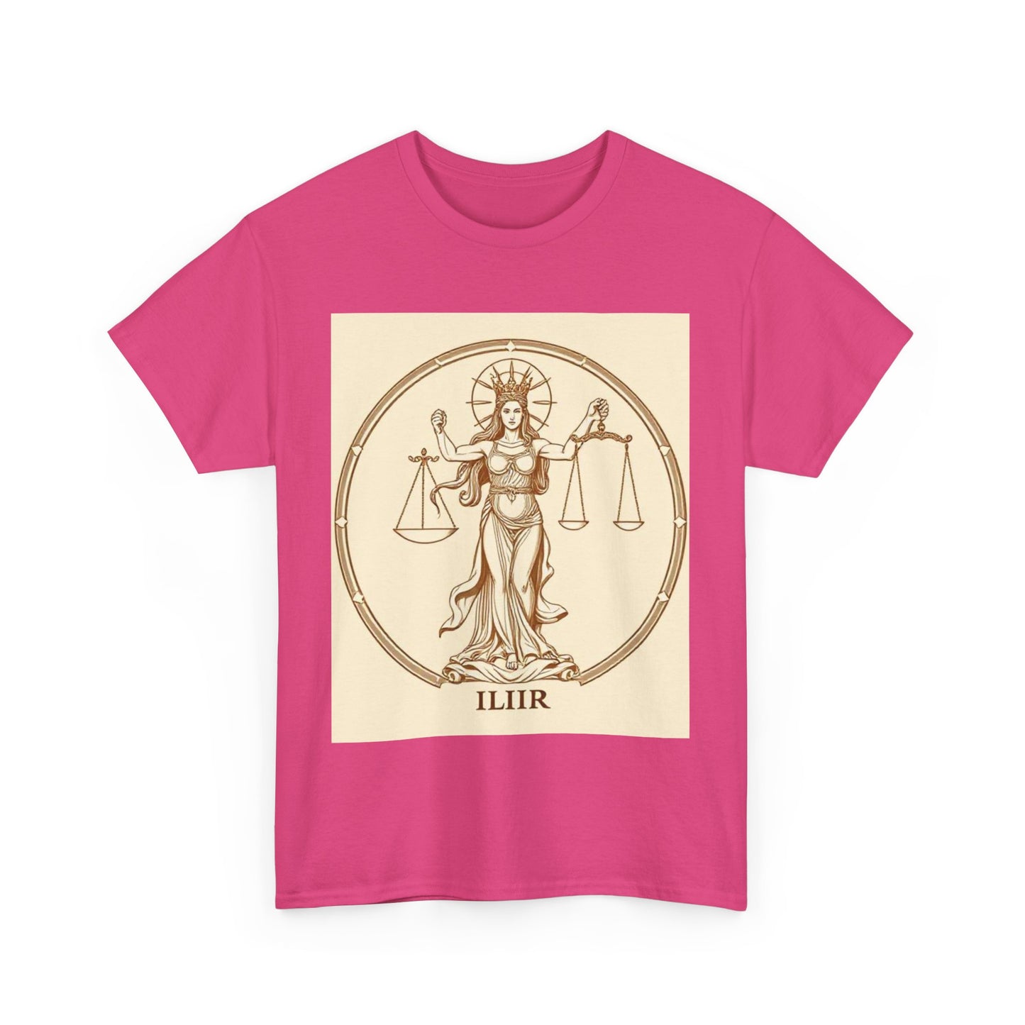 Unisex Heavy Cotton T-Shirt, Libra Goddess, Zodiac Design