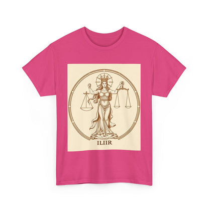Unisex Heavy Cotton T-Shirt, Libra Goddess, Zodiac Design
