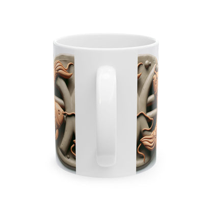 Ceramic Mug, (11oz, 15oz), Ceramic Coffee Mug, Pisces Fish, Zodiac Design