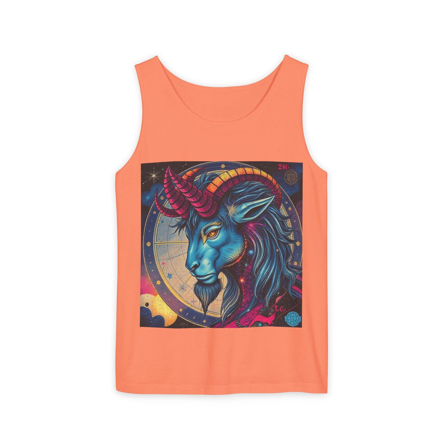 Unisex Garment-Dyed, Tank Top, Capricorn, Pop Art, 100% US cotton