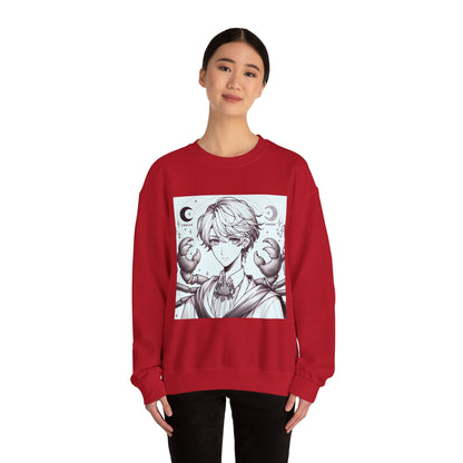 Unisex Heavy Blend™ Crewneck Sweatshirt,Two Moon, Cancer Zodiac Design