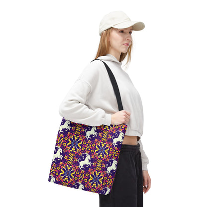 Tote Bag (AOP), Capricorn, Zodiac v2, Flower Pattern