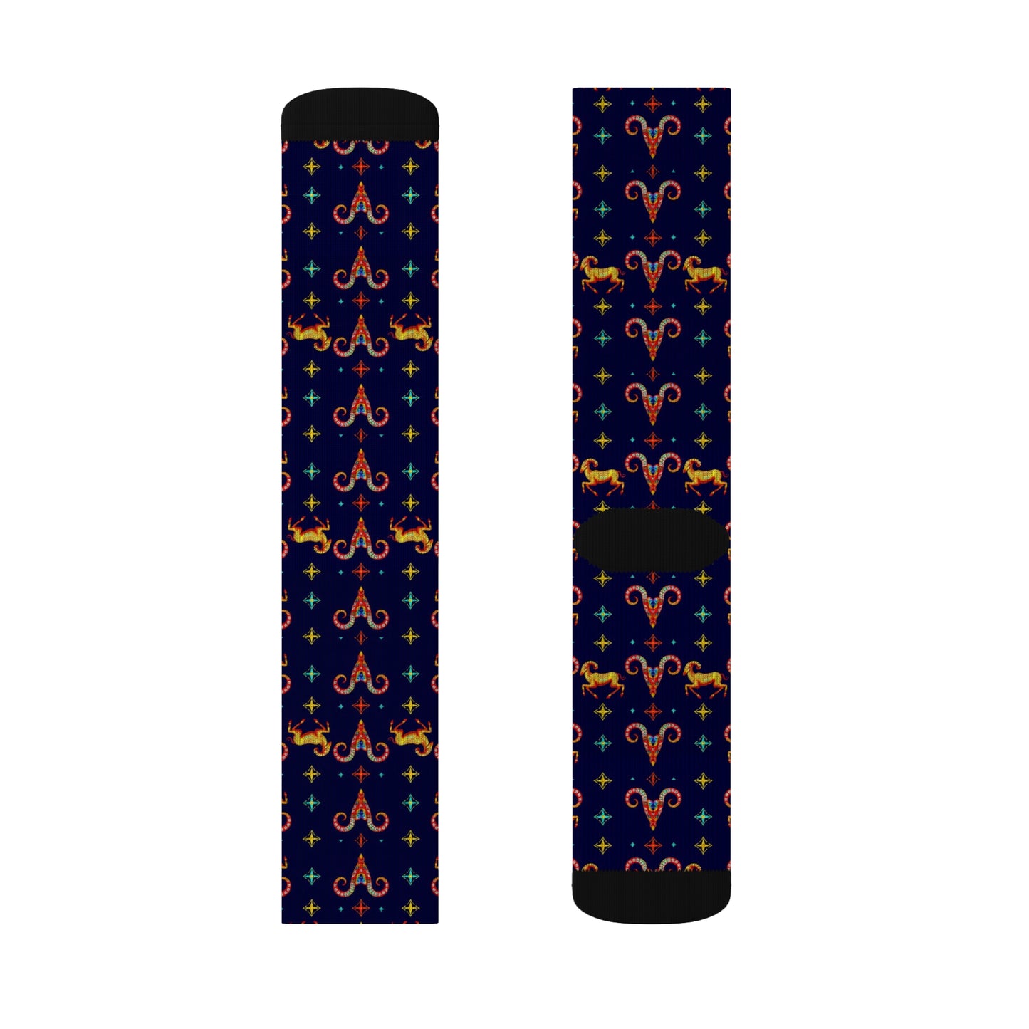 Sublimation Socks, Aries, Zodiac, Jewel Pattern