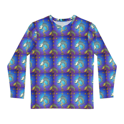 Men's Long Sleeve Shirt, (AOP), Pisces, Zodiac v2, Pattern