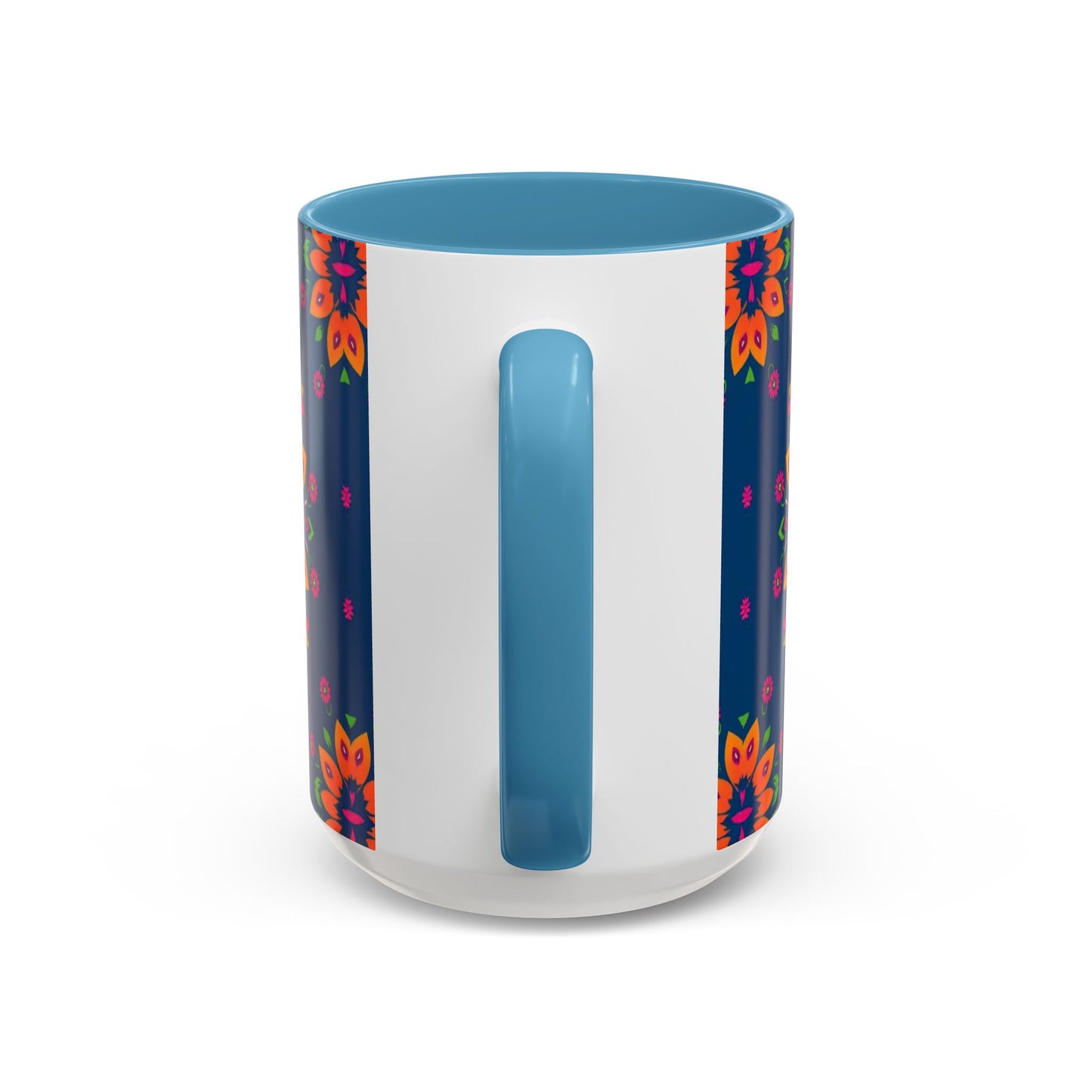 Accent Coffee Mug, Gemini, Zodiac v2, Flower Pattern, (11, 15oz)