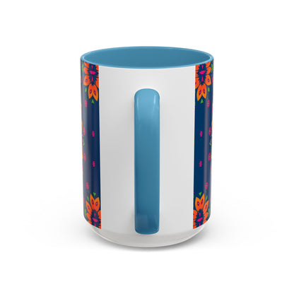Accent Coffee Mug, Gemini, Zodiac v2, Flower Pattern, (11, 15oz)