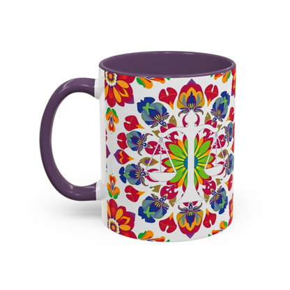 Accent Coffee Mug, Libra, Zodiac v1, Flower Pattern, (11, 15oz)
