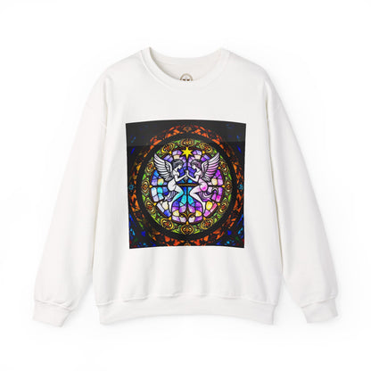 Unisex Heavy Blend™ Crewneck Sweatshirt, Glass 1, Gemini Zodiac Design