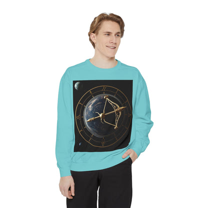 Garment-Dyed Sweatshirt, Unisex, Space Symbol Design v1, Sagittarius