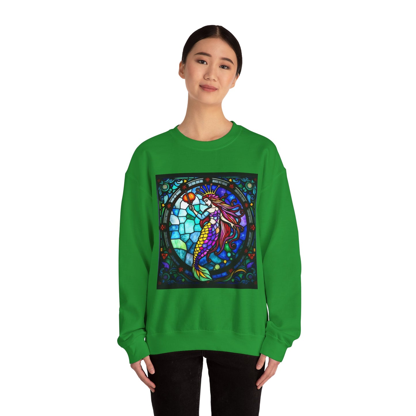 Unisex Heavy Blend™ Crewneck Sweatshirt, Glass, Aquarius Zodiac Design