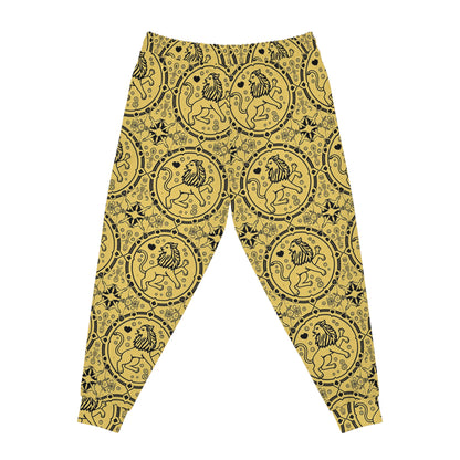 Athletic Joggers, Zodiac Design, Pattern v1, Leo, AOP