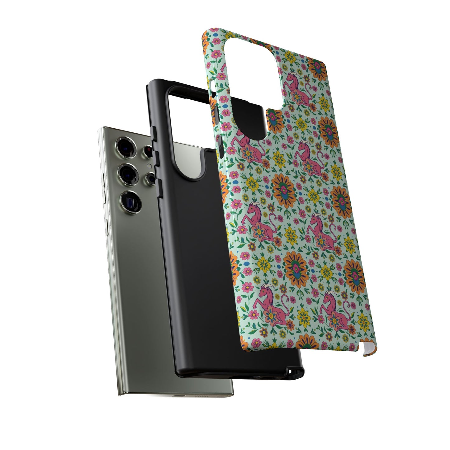Tough Cases, Aquarius, Zodiac, Flower Pattern