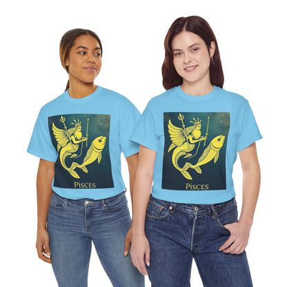 Unisex Heavy Cotton T-Shirt, Pisces Queen, Zodiac Design