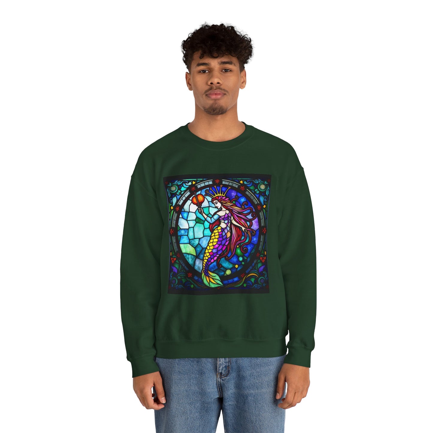 Unisex Heavy Blend™ Crewneck Sweatshirt, Glass, Aquarius Zodiac Design