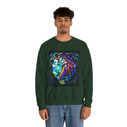 Unisex Heavy Blend™ Crewneck Sweatshirt, Glass, Aquarius Zodiac Design