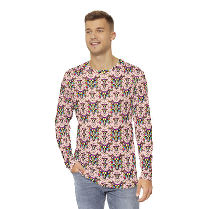 Men's Long Sleeve Shirt, (AOP), Taurus, Zodiac v1, Pattern