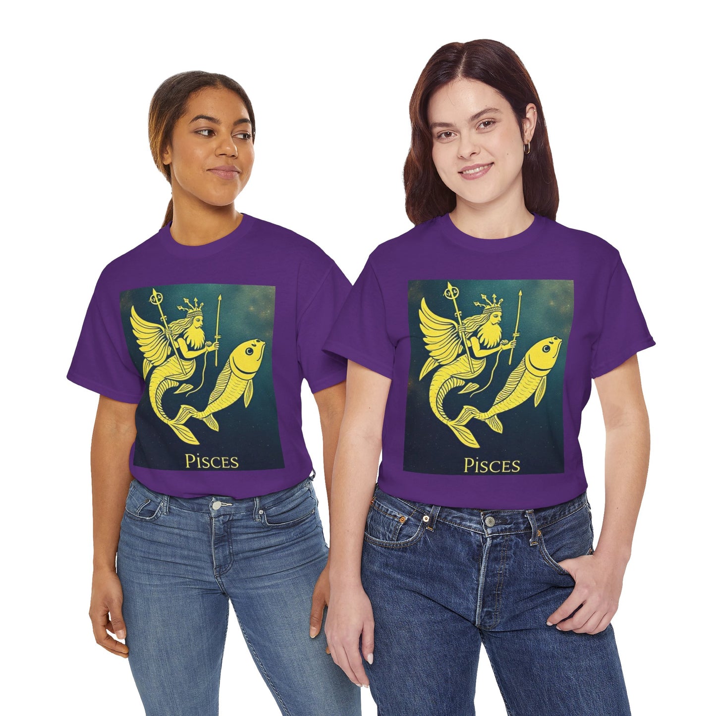 Unisex Heavy Cotton T-Shirt, Pisces Queen, Zodiac Design