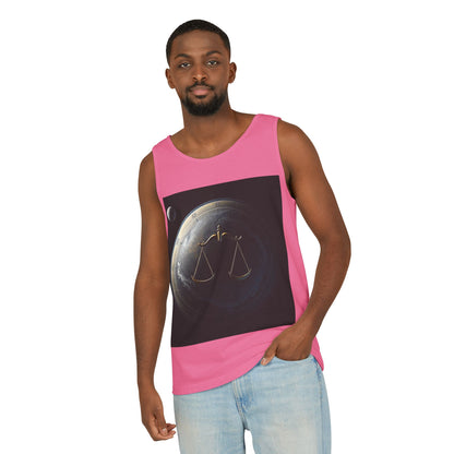 Unisex Garment-Dyed, Tank Top, Libra Design, Space Scale v1, 100% US cotton