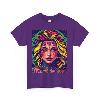 Unisex Heavy Cotton T-Shirt, Leo, Zodiac v1, Sexy Art