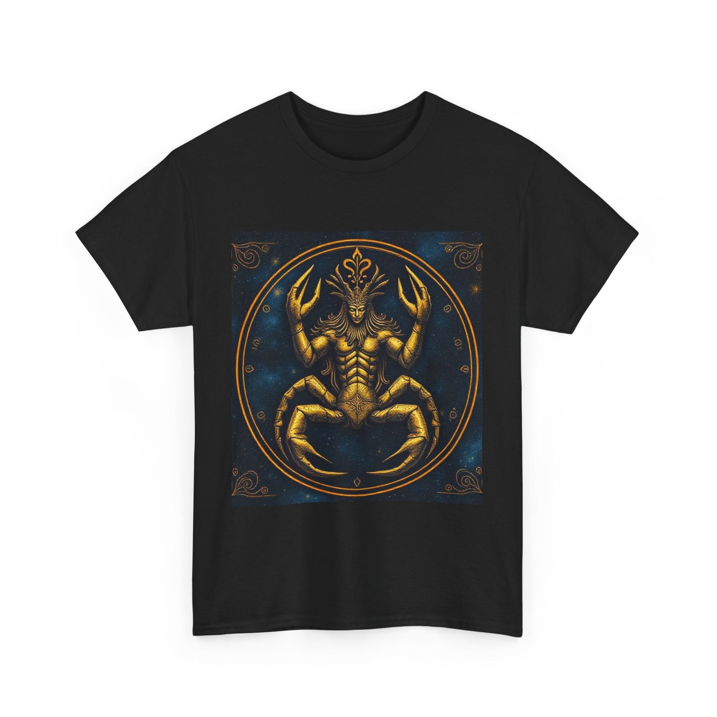 Unisex Heavy Cotton T-Shirt, Scorpion King 1v, Cancer Zodiac Design