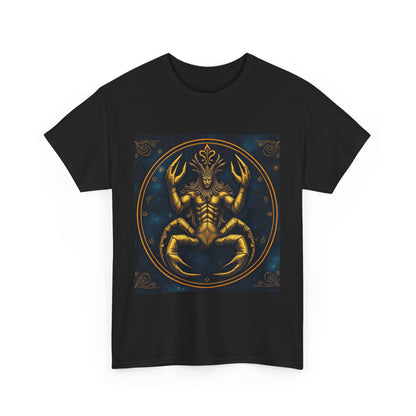 Unisex Heavy Cotton T-Shirt, Scorpion King 1v, Cancer Zodiac Design