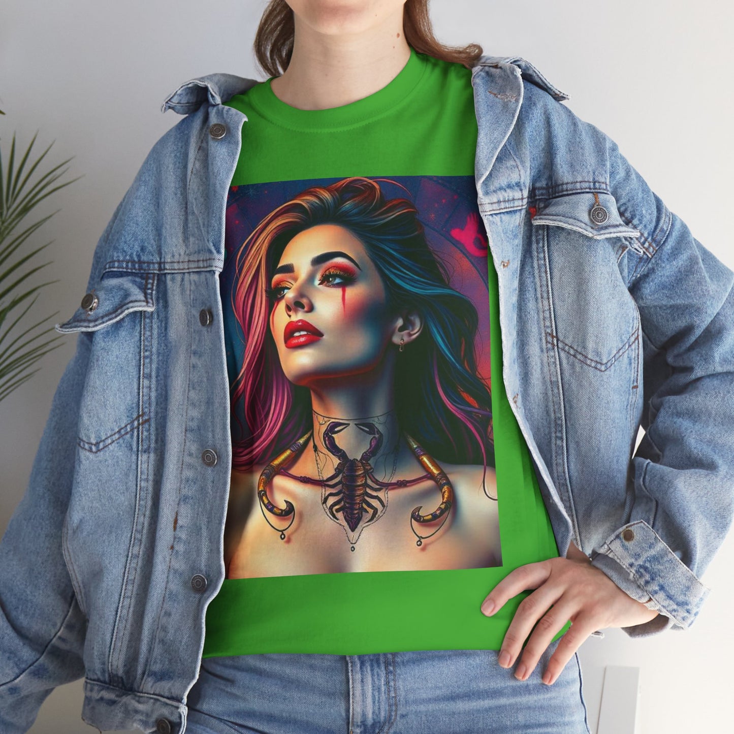 Unisex Heavy Cotton T-Shirt, Scorpio, Zodiac v1, Sexy Art