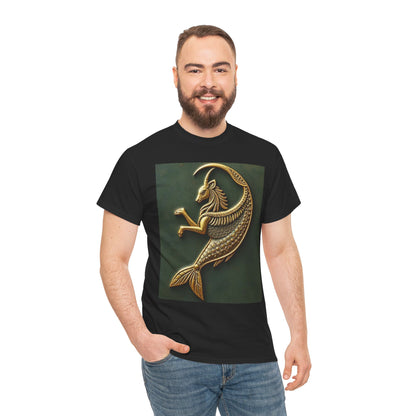 Unisex Heavy Cotton T-Shirt, Capricorn Animal. Symbol, Zodiac Design