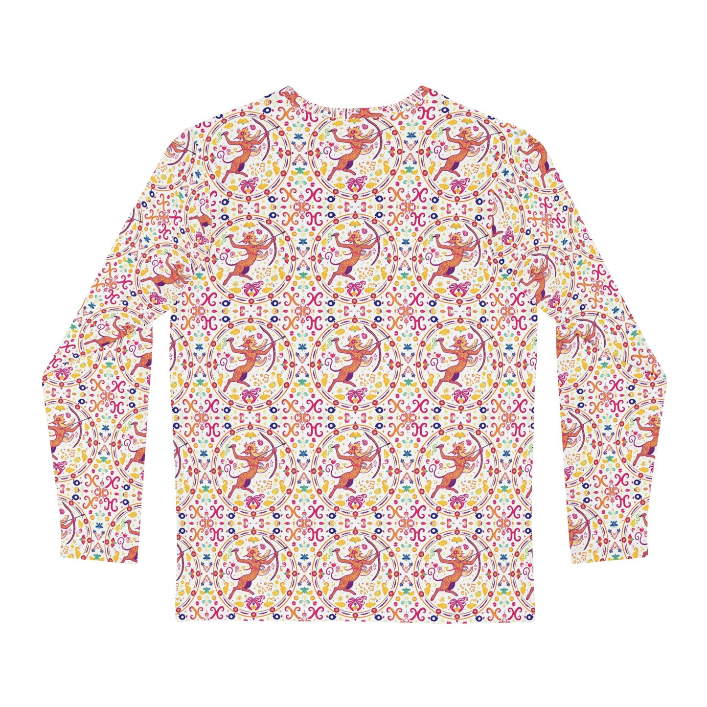 Men's Long Sleeve Shirt, (AOP), Sagittarius, Zodiac v4, Pattern