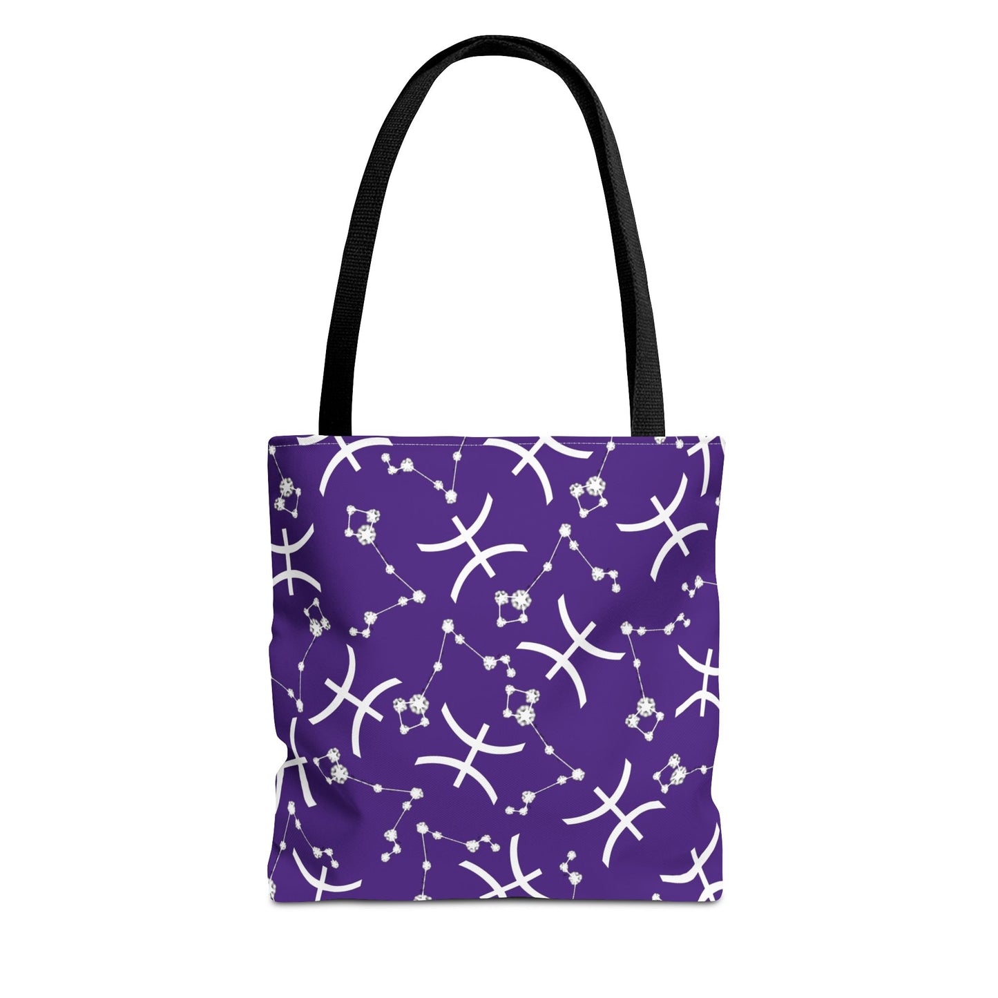 Tote Bag, Pisces Zodiac Sign, AOP, (Purple, White)