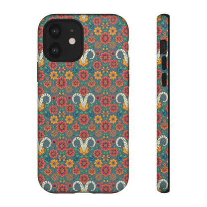 Tough Cases, Aries, Zodiac v3, Flower Pattern
