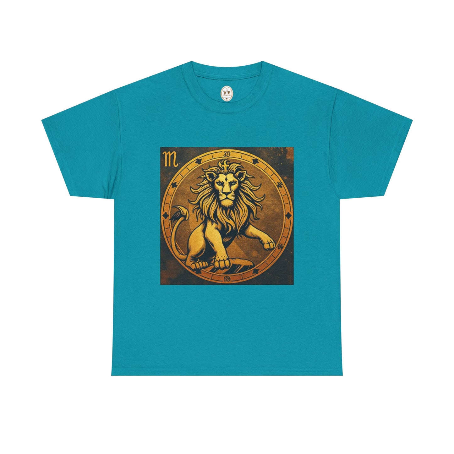 Unisex Heavy Cotton T-Shirt, Gold Lion, Leo Zodiac Design
