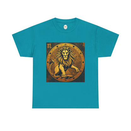 Unisex Heavy Cotton T-Shirt, Gold Lion, Leo Zodiac Design