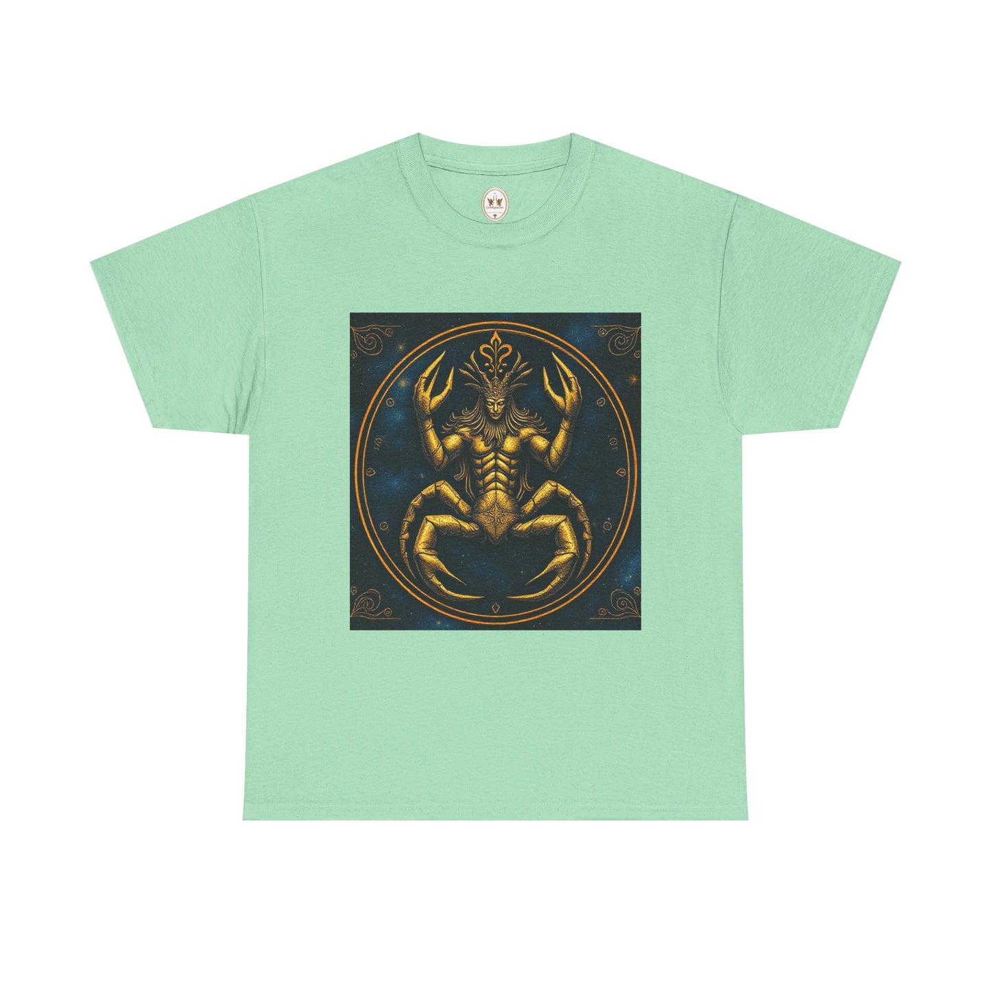 Unisex Heavy Cotton T-Shirt, Scorpion King 1v, Cancer Zodiac Design