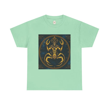 Unisex Heavy Cotton T-Shirt, Scorpion King 1v, Cancer Zodiac Design