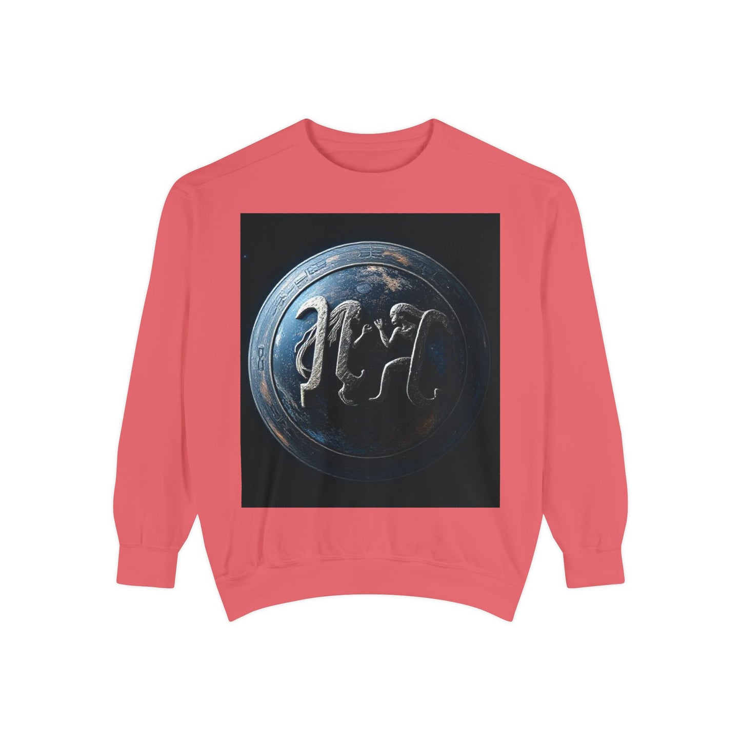Garment-Dyed Sweatshirt, Unisex, Space Symbol Design, Gemini