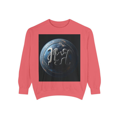 Garment-Dyed Sweatshirt, Unisex, Space Symbol Design, Gemini