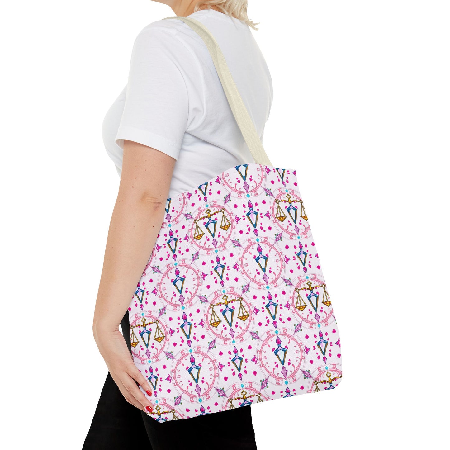 Tote Bag (AOP), Libra, Zodiac, Jewel Pattern